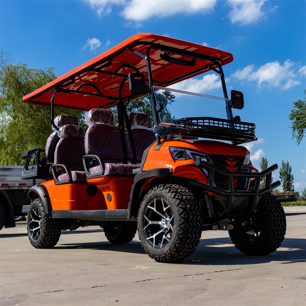 6 seater electric golf cart | multi scene shuttle, comfortable & durable for golf courses, resorts & communities