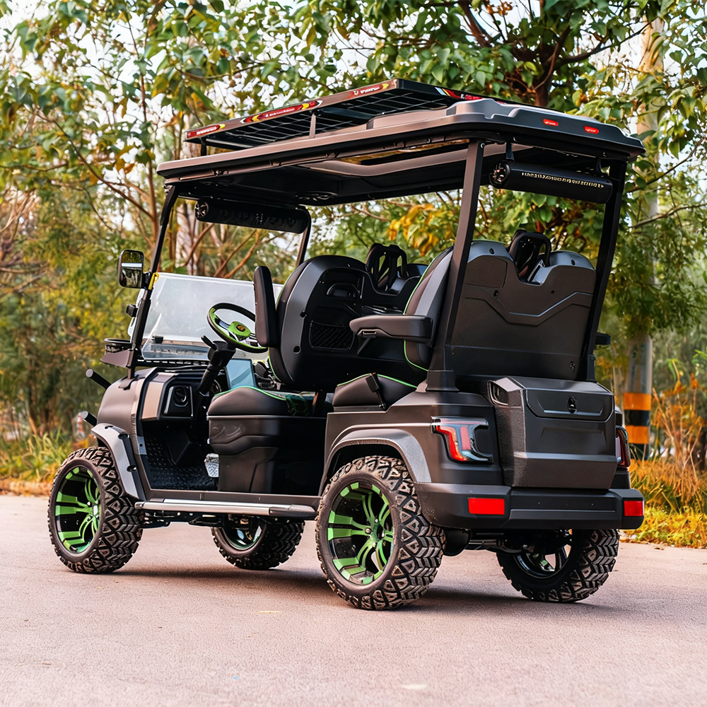 4 seater luxury electric golf cart | full oem customization, premium leather seats for 5 star resorts & private clubs