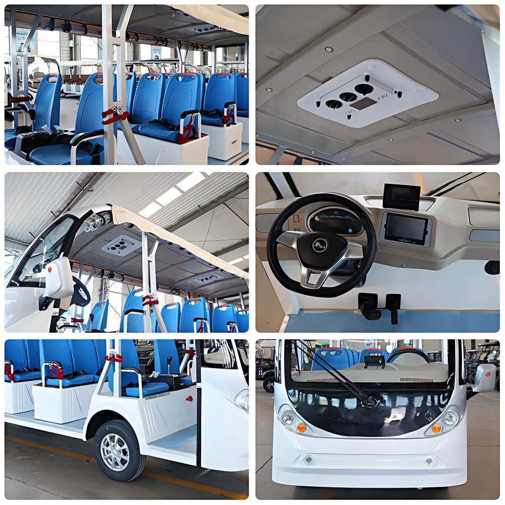 14 seater electric sightseeing bus | large capacity, stable & comfortable for scenic areas, parks & campus shuttle