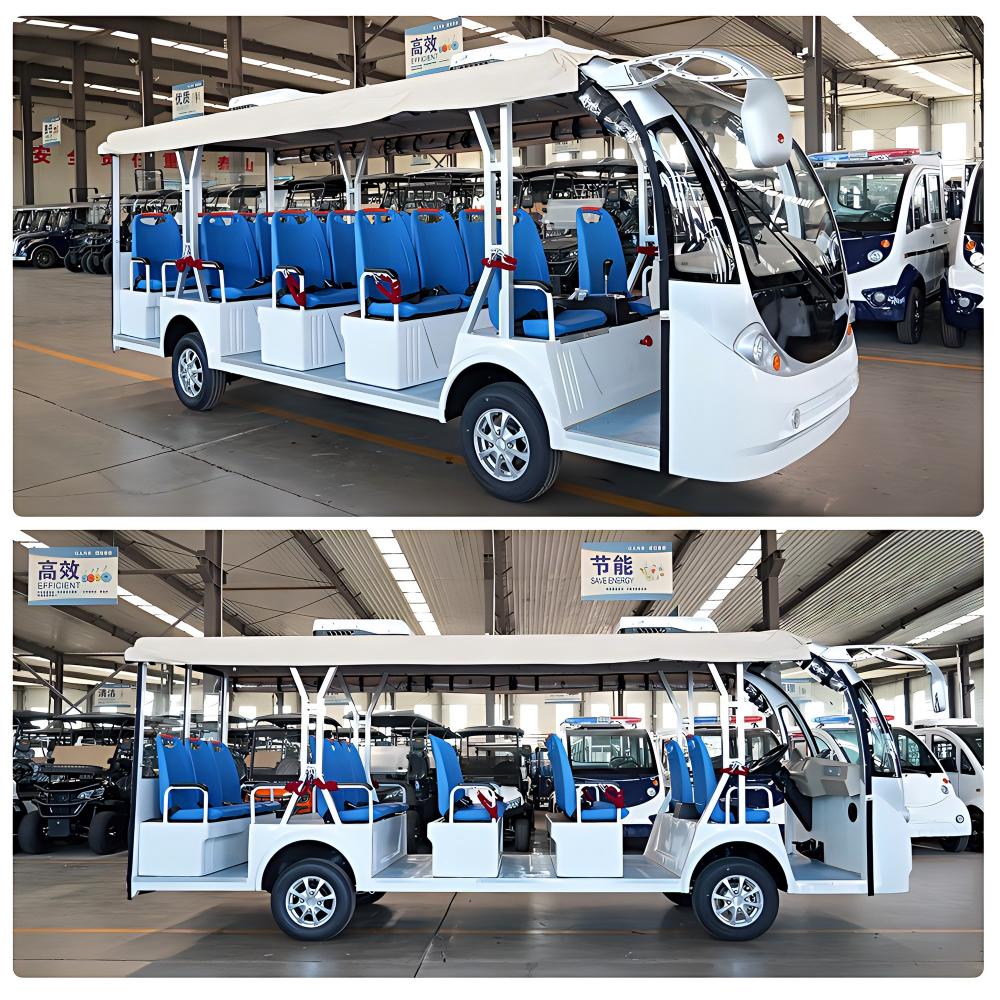 14 seater electric sightseeing bus | large capacity, stable & comfortable for scenic areas, parks & campus shuttle
