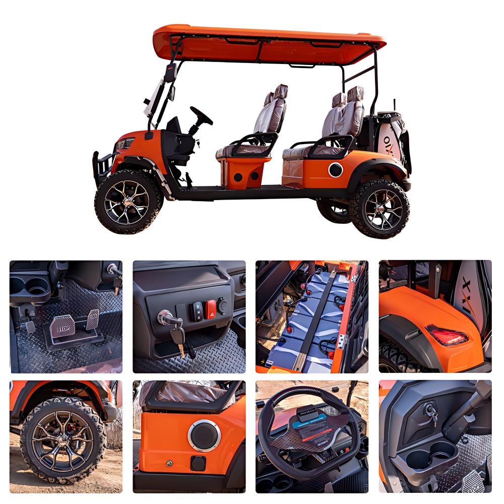 4 seater luxury electric golf cart | full oem customization, premium leather seats for 5 star resorts & private clubs